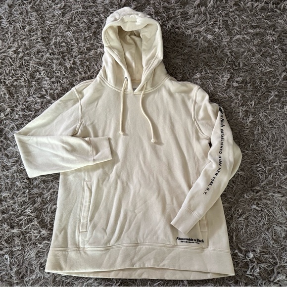 Abercrombie & Fitch Soft A&F Collection Cream Color Hoodie Women Size Small - Picture 1 of 5
